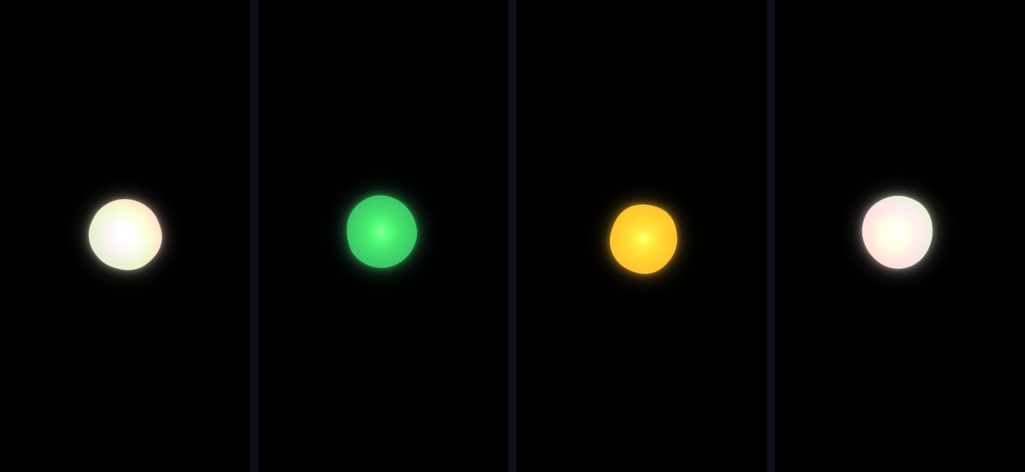 Smelting a note into a gem: green while the model distils the ore, amber the moment the gem is born — here frame-cost.md became “Static Ribbon Buffers and Shader-Driven Running Lights”.